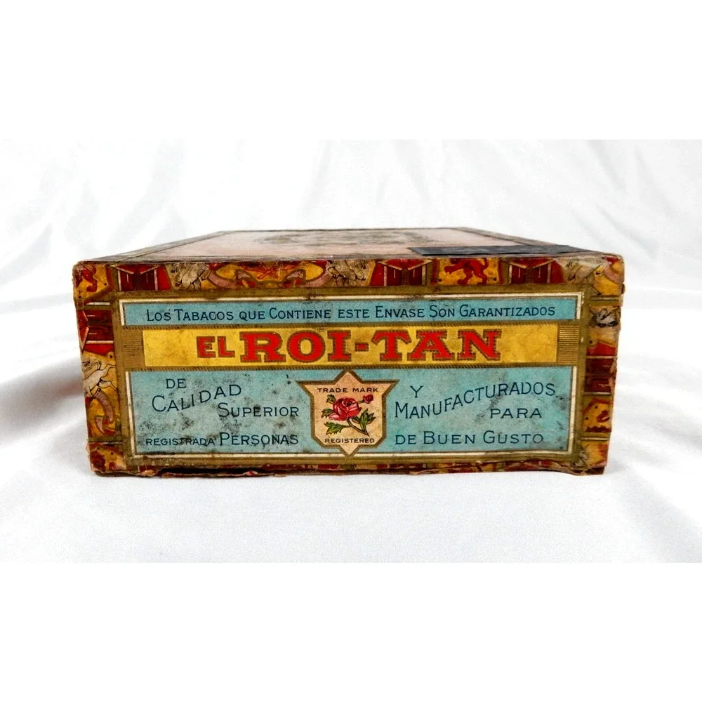 Vintage 1930s El Roi-Tan Bankers Wood Cigar Box Flor Fina Factory No 1896 PA